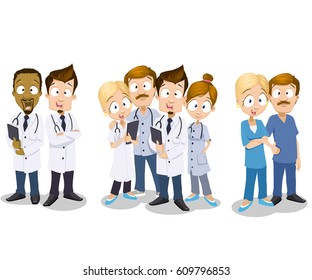 Set of doctors characters. Medical team concept in vector illustration design