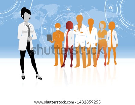 Set of doctors characters. Medical team concept.