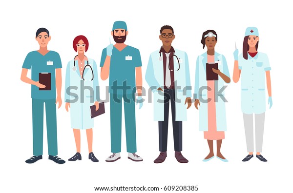 Set Doctors Different Specialization Nurse Surgeon Stock Vector ...