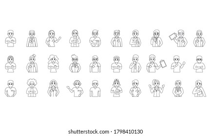 Set of doctors. Medical professionals - Vector illustration