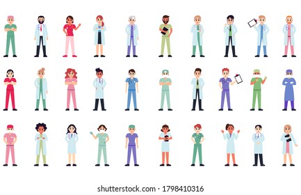 Set of doctors. Medical professionals - Vector illustration