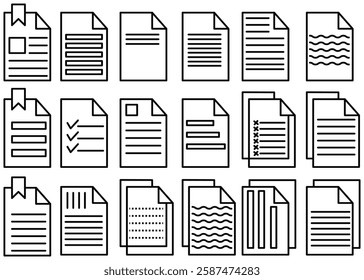 Set of document and clipboard icon set Vector illustration.    