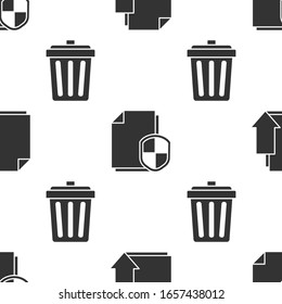 Establecer documento con descarga, concepto de protección de documentos y Basura puede en un patrón sin problemas. Vector
