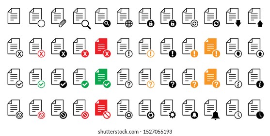Set document file web button page paper Vector icon icons sign order symbol pictogram documents files website buttons input field browser window tags multimedia business office administration service