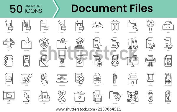 Set Document Files Icons Line Art: เวกเตอร์สต็อก (ปลอดค่าลิขสิทธิ์ ...