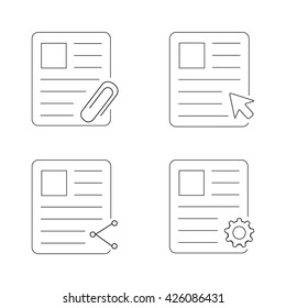 Set of document flat icon. Linear icons set. document icon.