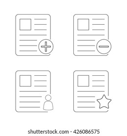 Set of document flat icon. Linear icons set. document icon.