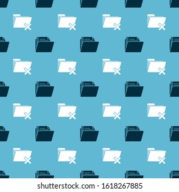 Set Document folder and Delete folder on seamless pattern. Vector