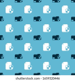 Set Document folder protection and Document protection concept on seamless pattern. Vector