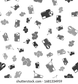 Set Document folder protection, Search concept with folder, Document folder with minus and Cloud download on seamless pattern. Vector