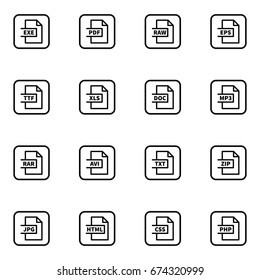 Set of document formatting vector thin line icons.