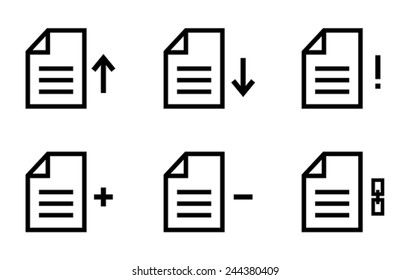 set of document icon, isolated 