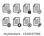 Set of document icons, file signs, web buttons. Vector illustration