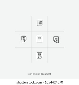 A set of document icons. In particular, this is a single sheet of document containing the written and photo interview. This icon consists of several styles that can be selected according to your needs