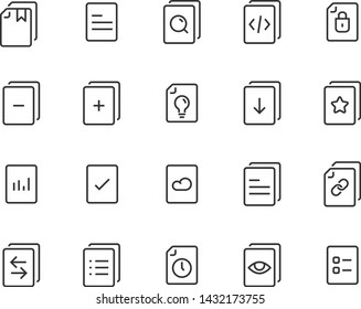 set of document icons, such as paper, folder, files, cloud, office, download, page