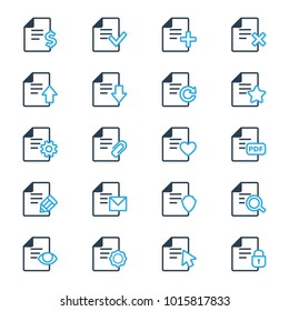 Set of document icons. Vector illustration