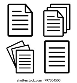 Set of document icons. Vector illustration