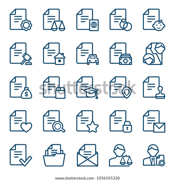 Set of document
icons. Vector illustration
