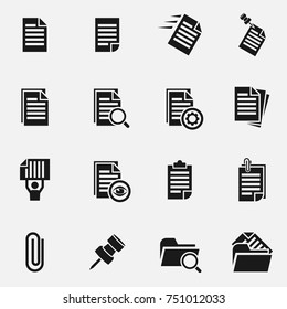 Set of document management vector icons.