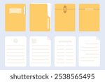 Set of document and office folder, Paper document in flat design.