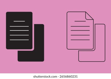 Conjunto de iconos de línea relacionados con el documento. Archivo, página, formulario, informe, búsqueda, lista, etc. Trazo editable. Ilustración vectorial. Eps 10