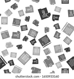 Set Document with shield, Wallet and money with shield, Contract with pen and Report file document on seamless pattern. Vector