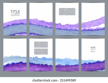 Set document template with watercolor background.