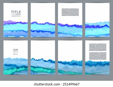 Set document template with watercolor background.