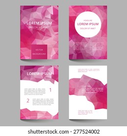 Set of document templates with abstract geometrical triangles