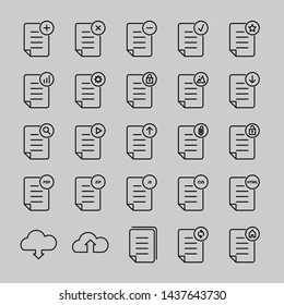 Set of document vector line icons. EPS 10