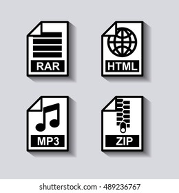 set documents format icon vector illustration design