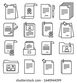 Set of documents icon design. Set of documents file icon in trendy outline style design. Vector illustration.