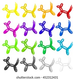 set dog balloon arts on a white background color full vector art