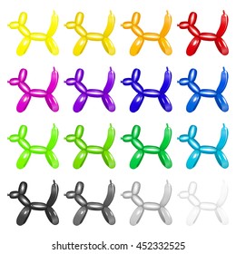 set dog balloon arts on a white background color full vector art