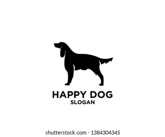 set DOG black background logo icon designs vector illustration sign silhouette