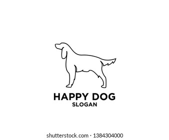 set DOG black outline with black background logo icon designs vector illustration sign silhouette