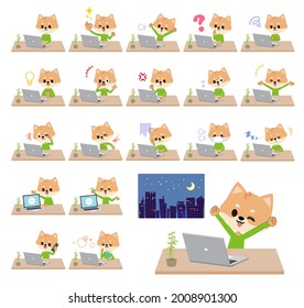 A set of Dog boy on desk work.It's vector art so it's easy to edit.