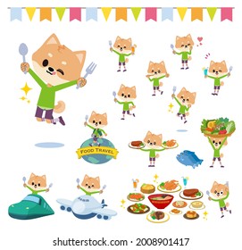 A set of Dog boy on food events.It's vector art so it's easy to edit.