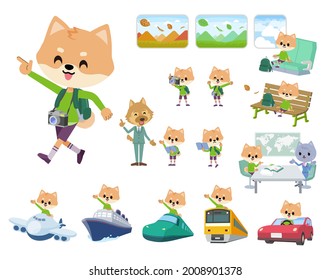 A set of Dog boy on travel.It's vector art so it's easy to edit.