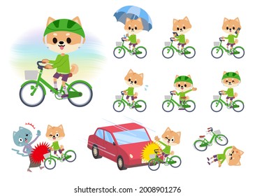 A set of Dog boy riding a city cycle.It's vector art so it's easy to edit.