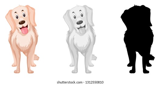 Conjunto de ilustraciones de caracteres de perro