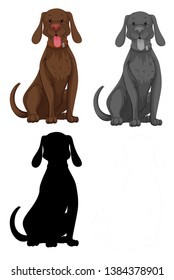 Set of dog character illustration