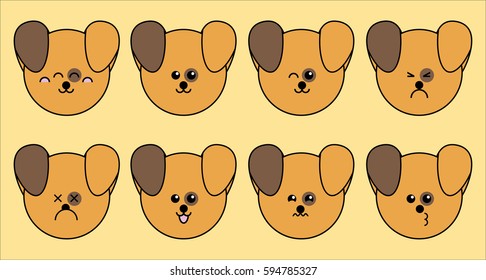 set of dog emojis