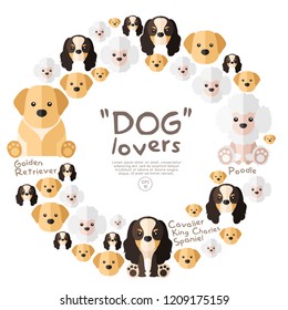 Set of dog face on white background : Vector Illustration