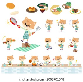 A set of Dog girl about cooking.It's vector art so it's easy to edit.