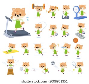 Un conjunto de chicas Perras en ejercicio y deportes. Es arte vectorial, así que es fácil de editar.