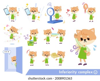 A set of Dog girl on inferiority complex.It's vector art so it's easy to edit.