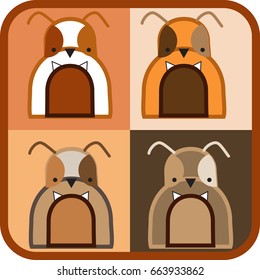 a set of dog icons flat design