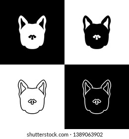 Set Dog icons isolated on black and white background. Vector Illustration