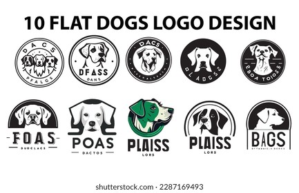 Set of dog logo set and doggy vector illustration | Graphic animal pet set icon Design 